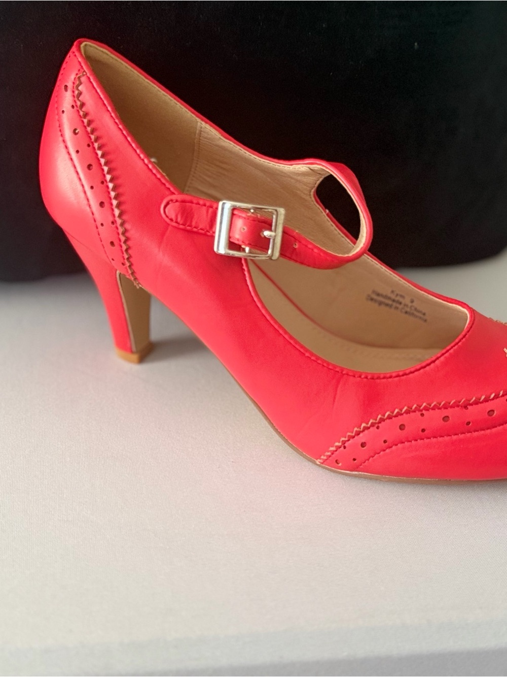 Red Mary Jane Heels with Buckle Strap